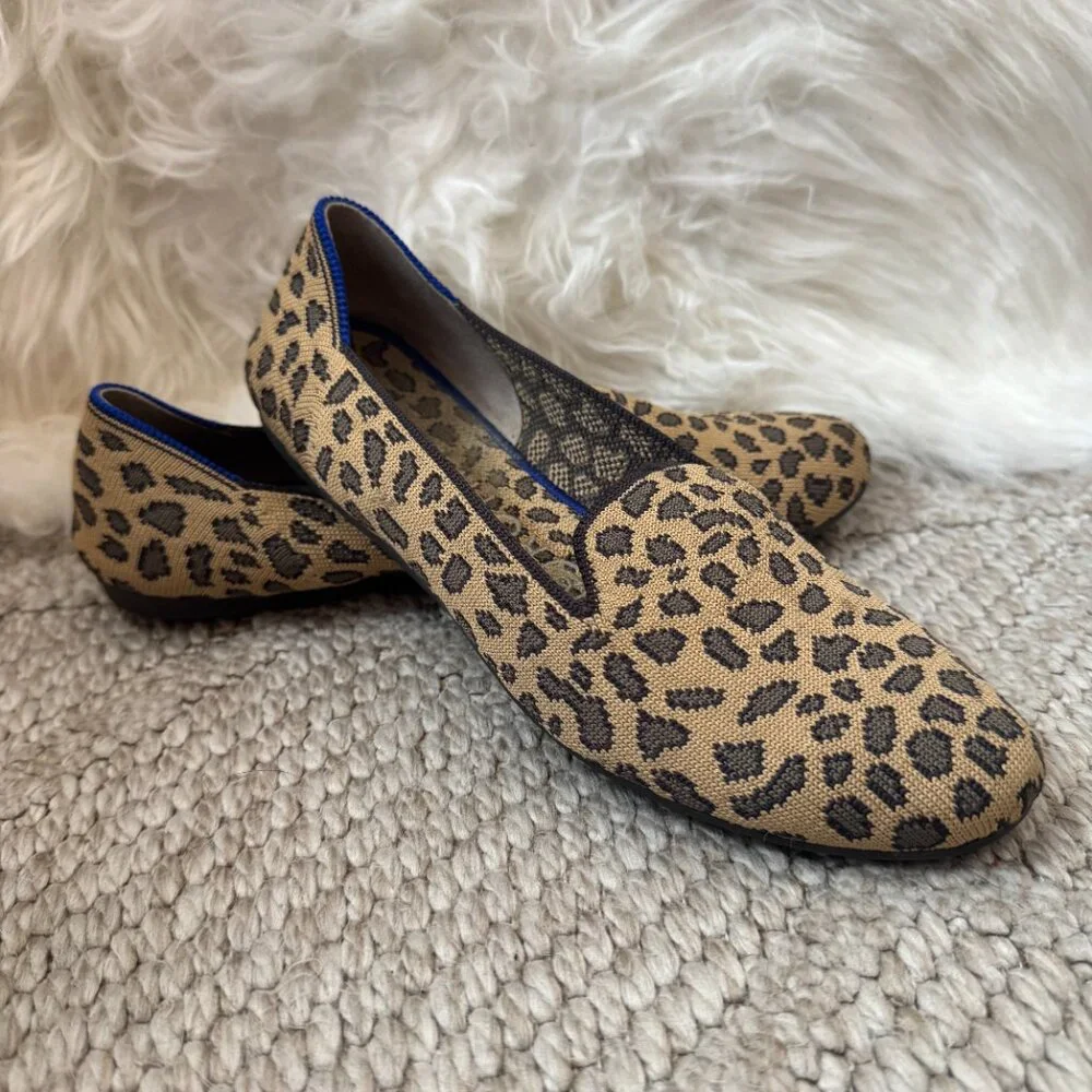 Rothy’s cheetah/leopard print flats (The Loafer style) in size 7.5 - Picture 2 of 4